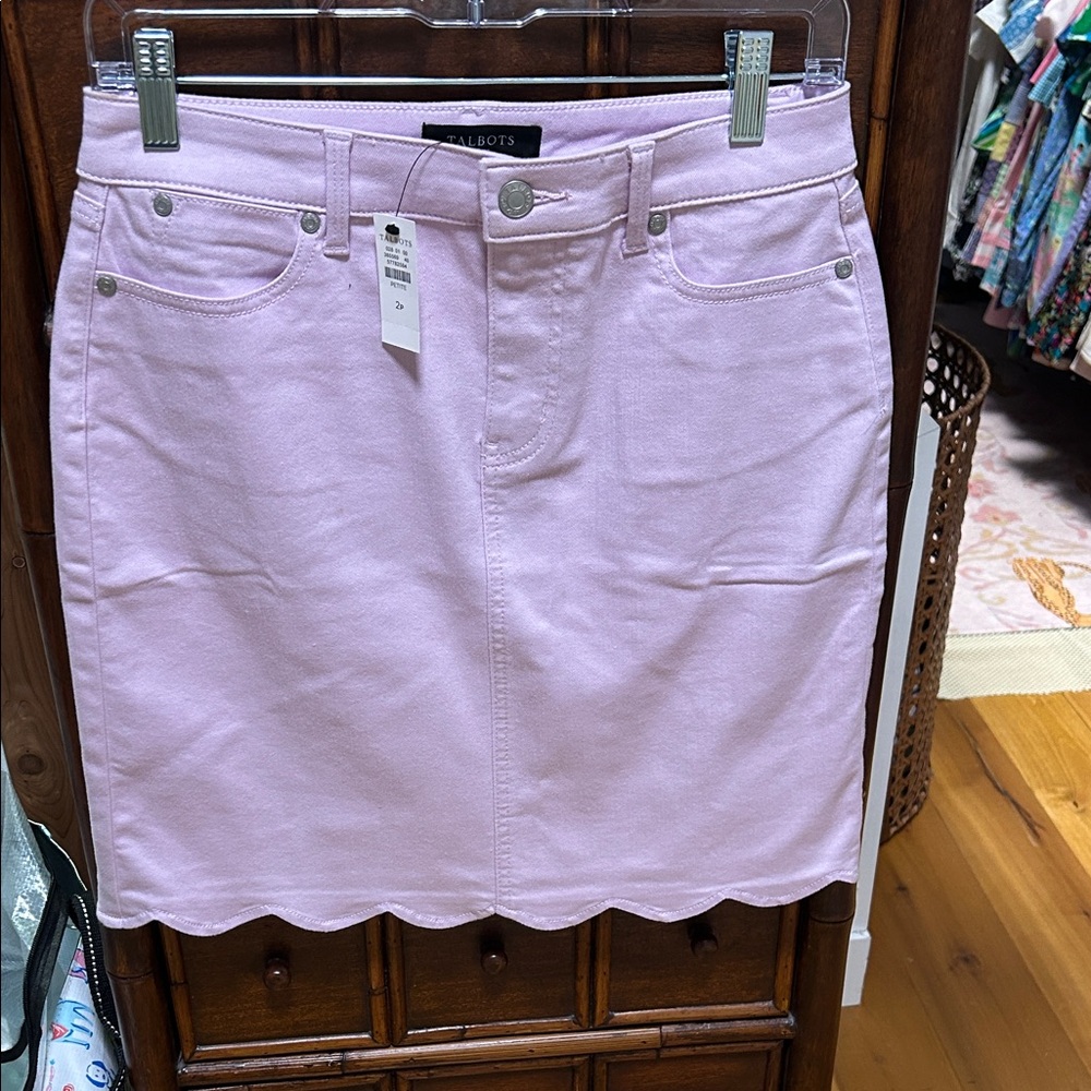 Talbots Lavendar denim  Skirt NWT